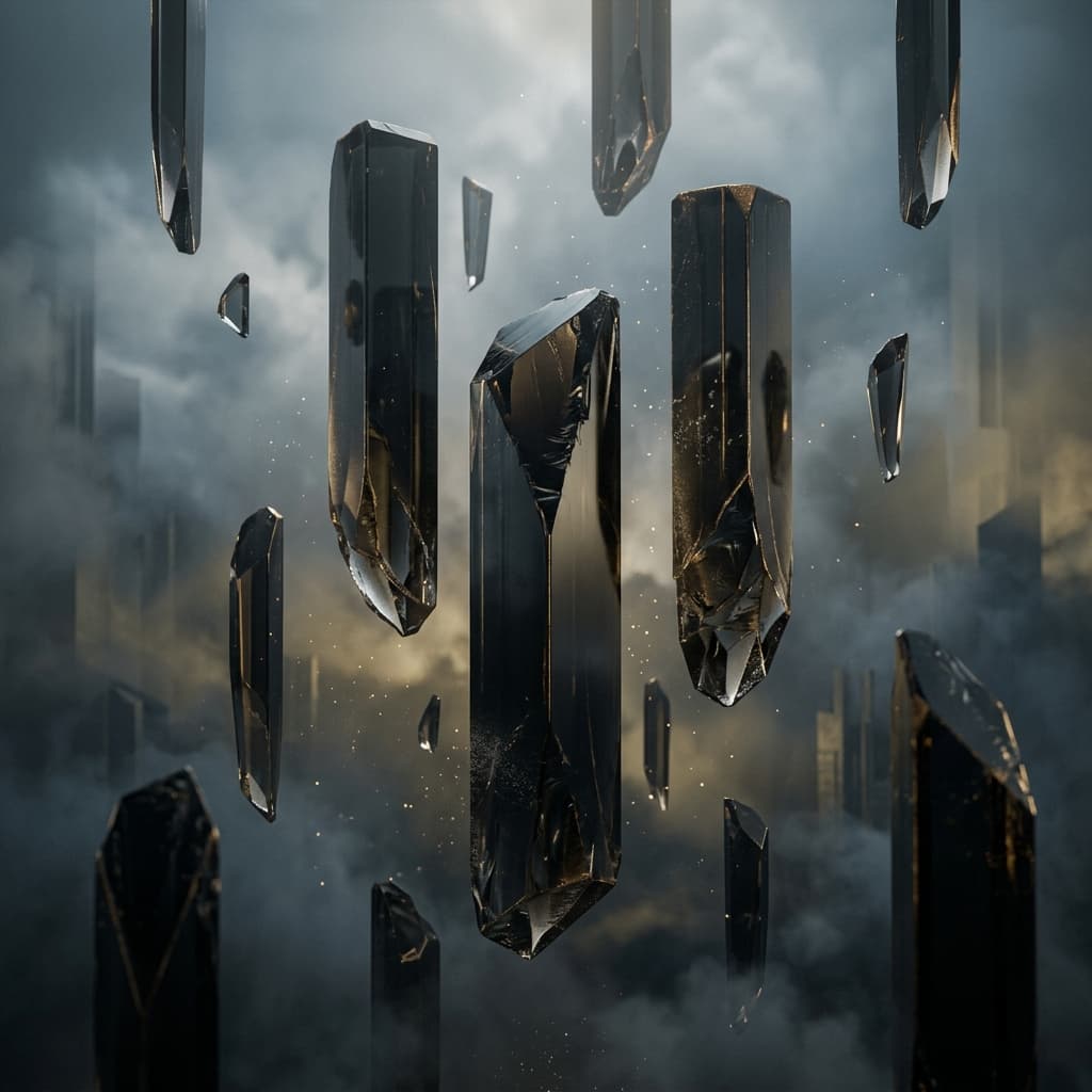 Abstract luxury obsidian monoliths